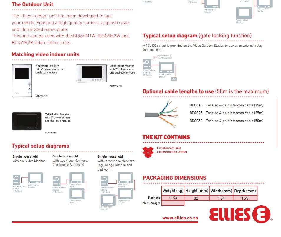 Ellies Video Outdoor Station 3-BUTTON Silver