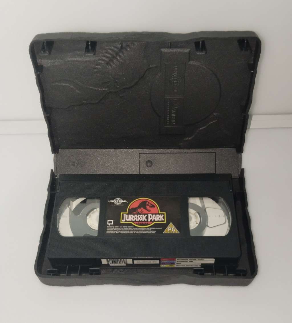 Jurassic Park VHS Video In Limited Edition Fossil-Embossed Case