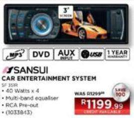 Sansui 3" Screen Car Entertainment System SF351R