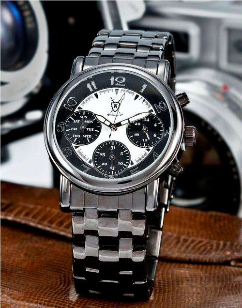 Konigswerk Clock Vollturnus  Gun Black / White