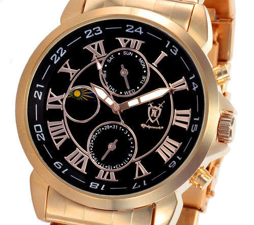 Konigswerk Clock Gryphos steel band Black Rose Day & Night##AUTHENTIC##