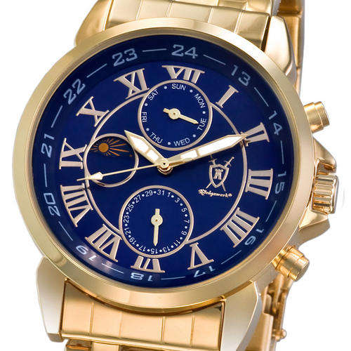 Konigswerk Clock Gryphos BLUE METALLIC! Day & Night / Date / Month