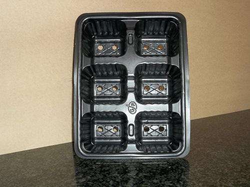 5 Pack - 6 Cell Black Plastic Seed Trays - Massive Range - SFAGR