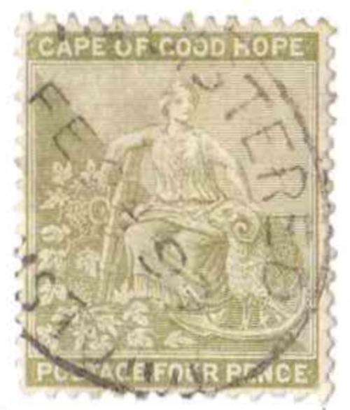 Cape of Good Hope, 4d, Four Pence, "Hope Standing", lightly hinged, 1888 - 1894, FU