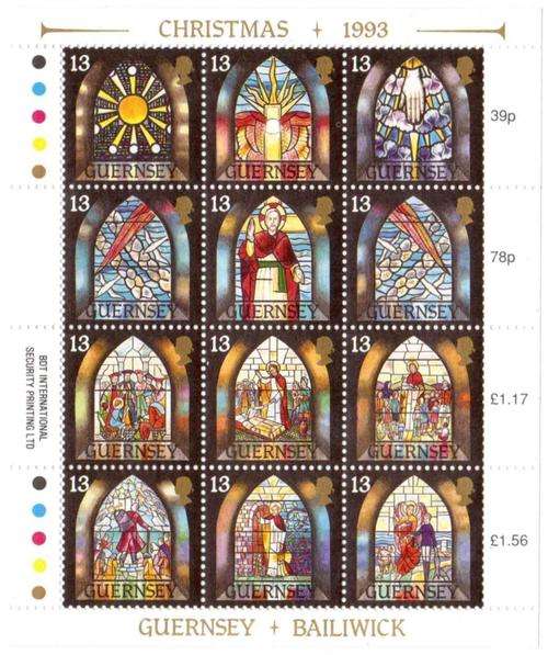 GB, QE II, Guernsey, Bailiwick, Unmounted Mint, Control Block of 12 Stamps