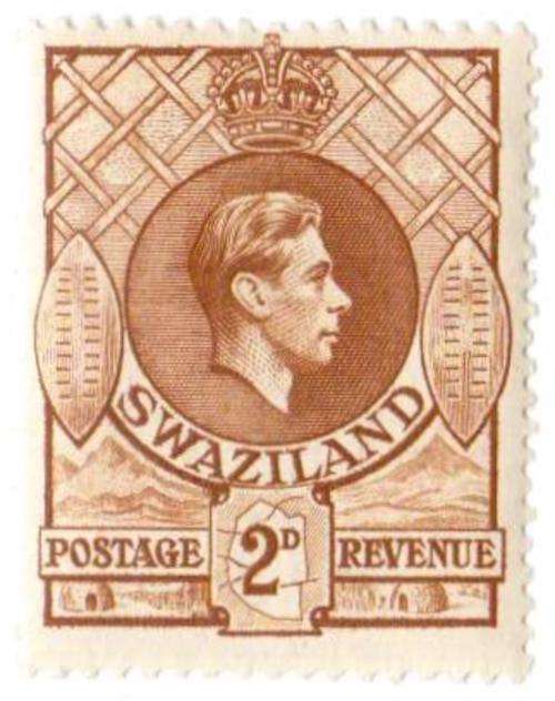 Swaziland, KGV VI, 1938 - 54, 2d, Postage and Revenue Stamp, MM (CV R 35)