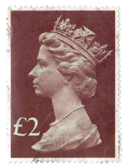 Britain, QU E II, 2 Pounds, H, VFU (Large Format)