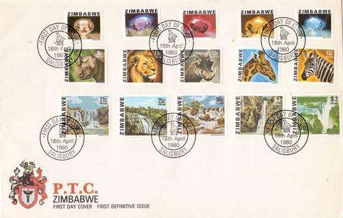 Zimbabwe, FDC, 1c - 2 $ Stamps, Salisbury Cancel, FU