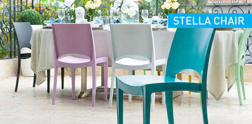 THREE BLACK COLOUR  ADDIS TABLES WITH SIX  VERY FASHIONABLE LIME GREEN CHAIRS