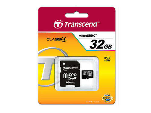 Transcend 32GB Class 4 Micro SD Card with Adapter
