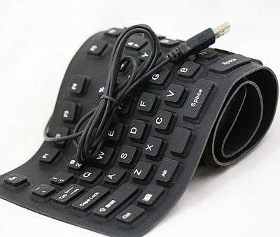 Flexible, indestructible, full sized keyboard