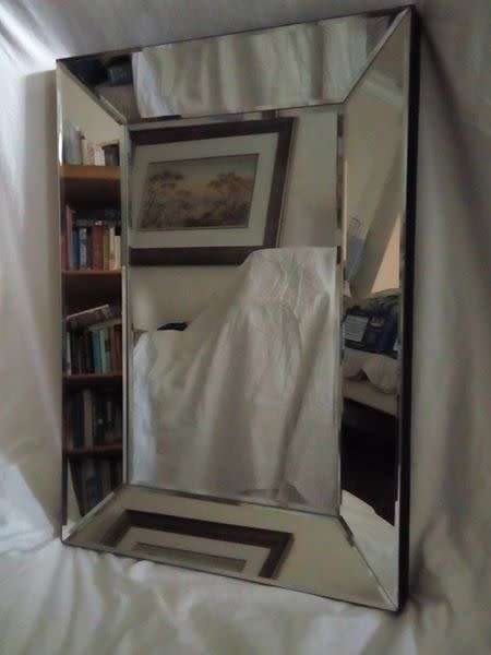 Absolutely stunning frameless beveled mirror in immaculate condition