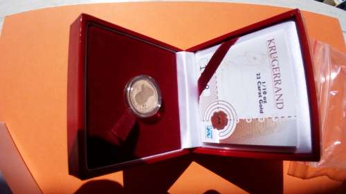 2008 Krugerrand 1/10 Oz 22 carat (Proof) in capsule and SA Mint Box with C.O.A.