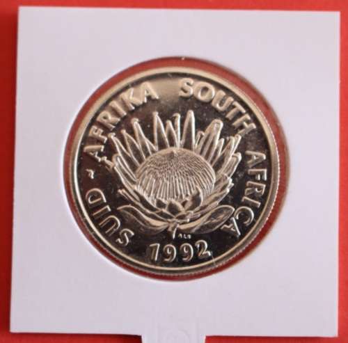 1992 Proof "SOLI DEO GLORIA" Silver One Rand -R1.00