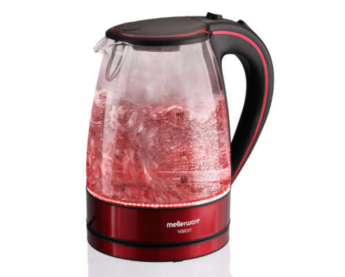 Mellerware Red Vision Glass Kettle