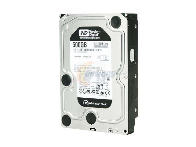 Western Digital WD Black WD5001AALS 500GB 7200 RPM 32MB Cache SATA 3.0Gb/s 3.5" Internal Hard Drive