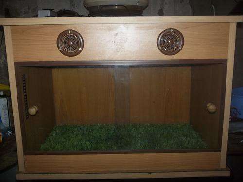 Snake/spider tank with heating pad and lights