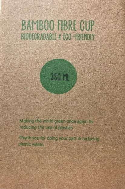 BAMBOO FIBRE CUPS  - 350 ML in RETAIL PACKAGING / BULK DISCOUNTS AVAILABLE !!!