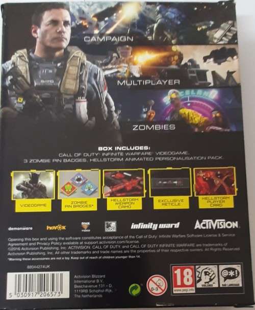 CALL OF DUTY INFINITE WARFARE in Carton Box  ( PS4 ) - ( Standard Edition With Pin Badges  )