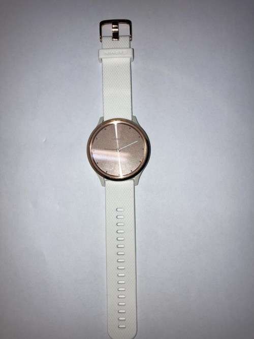 GARMIN WATCH VIVOMOVE HR SMARTWATCH - Rose Gold with White Silicone Strap and original charger