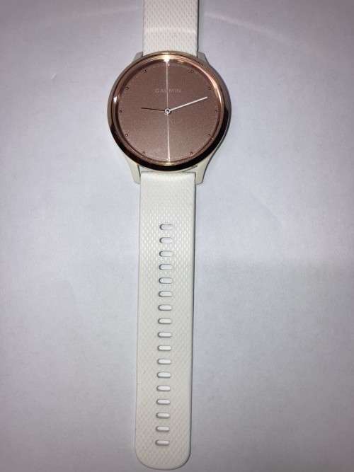 GARMIN WATCH VIVOMOVE HR SMARTWATCH - Rose Gold with White Silicone Strap and original charger