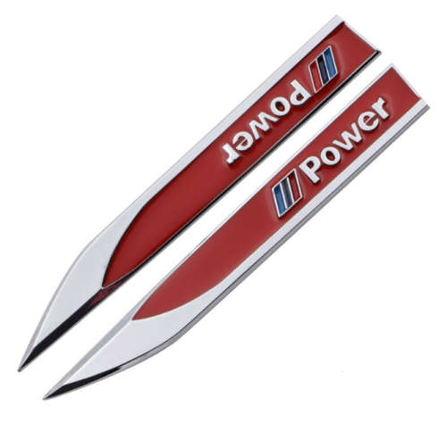 BMW M POWER Badge Emblem Logo RED (2 PACK)  High Quality METAL 3D for fender   -  New and sealed !!!