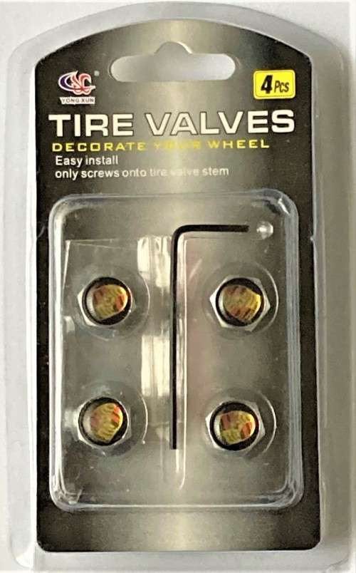 PORSCHE TYRE VALVE METAL CAP WITH ALLEN KEY SET IN GIFT PACK