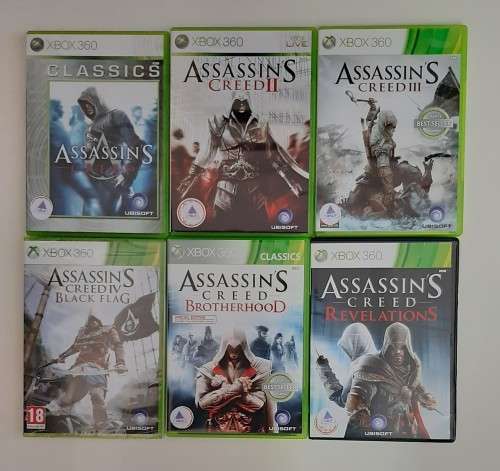 (XBOX 360) 6 GAME ASSASSINS  CREED COMBO BUNDLE - SAVE !!  - Good condition   - SAME DAY SHIPPING