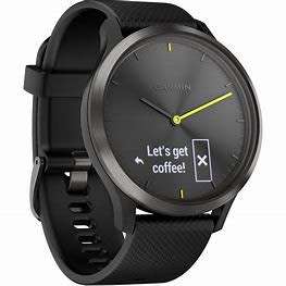 GARMIN WATCH VIVOMOVE HR SMARTWATCH - BLACK WITH BLACK SILICONE STRAP and CHARGER