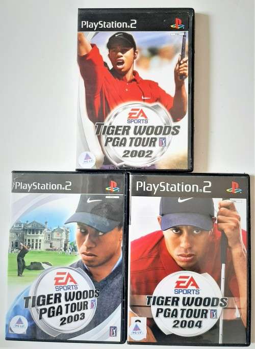 3 X  GAME TIGER WOODS BUNDLE  ( PS2 )    Good condition !!!  -  SAME DAY SHIPPING !!!