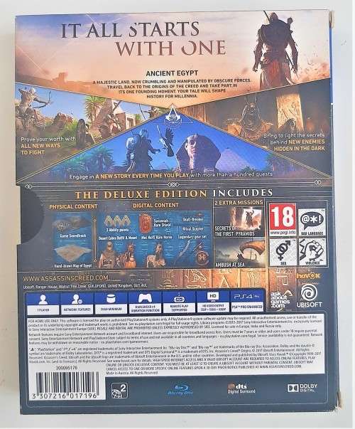 ASSASSINS CREED ORIGINS DELUXE EDITION  (PS4)  - Good condition !!!  -  SAME DAY SHIPPING