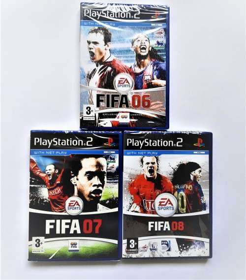 ( PS2 )  FIFA FOOTBALL  3 GAMES   - Why buy USED , if you can buy Mint condition / Re - Sealed