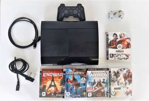 PS3 CONSOLE BLACK SLIM 120 GB + CONTROLLER + 5 GAMES & CABLES  - LAST ONE (  DEAL 008 )