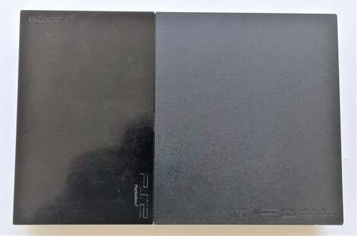 PS2 CONSOLE SLIM  BLACK  + ORIGINAL  CONTROLLER   + CABLES + 2 GAMES -  ( DEAL 013 )