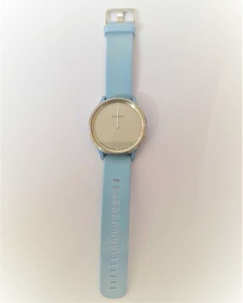 GARMIN WATCH VIVOMOVE HR SMARTWATCH - Stainless Steel with Light Silicone Strap and original charger