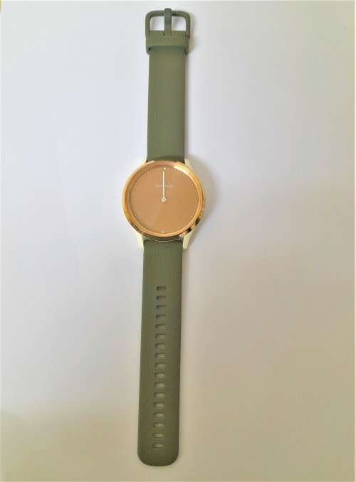 GARMIN WATCH VIVOMOVE HR SMARTWATCH - Rose Gold with Green Silicone Strap and original charger