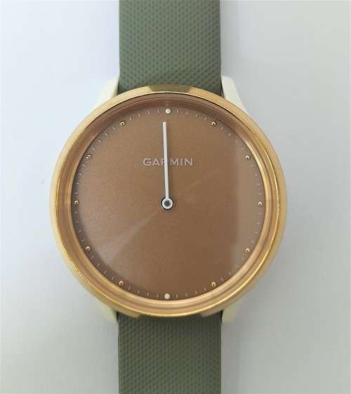 GARMIN WATCH VIVOMOVE HR SMARTWATCH - Rose Gold with Green Silicone Strap and original charger
