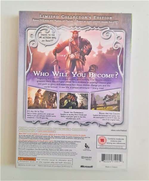 FABLE II LIMITED COLLECTORS EDITION IN CARDBOARD SLEEVE     (Xbox 360)    -   Good condition !!!