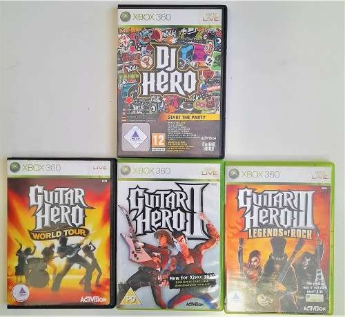 XBOX 360 BUNDLE 4 X GUITAR HERO GAME BUNDLE  ( XBOX 360)    -    Good condition!! - DEAL 903