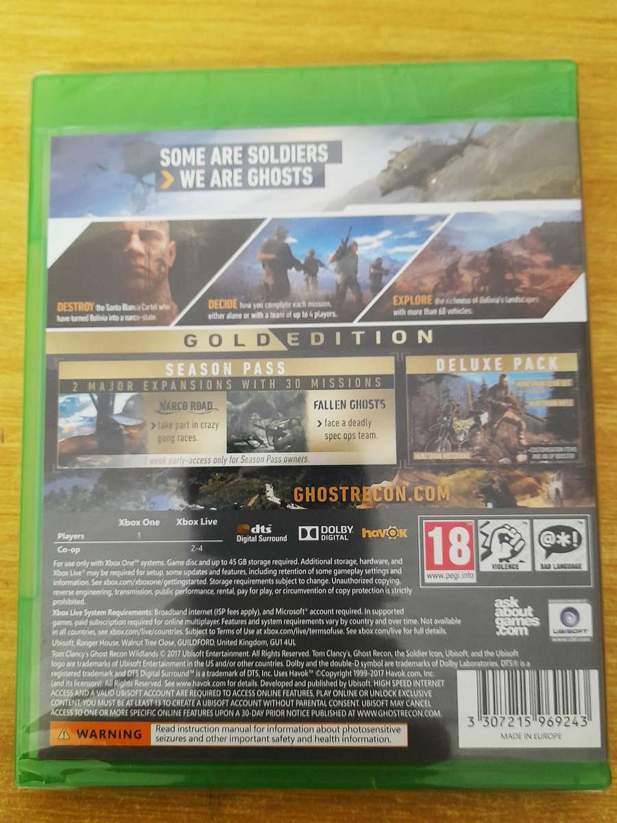 TOM CLANCYS GHOST RECON WILDLANDS GOLD EDITION   Xbox One   -     Mint condition/Re - Sealed