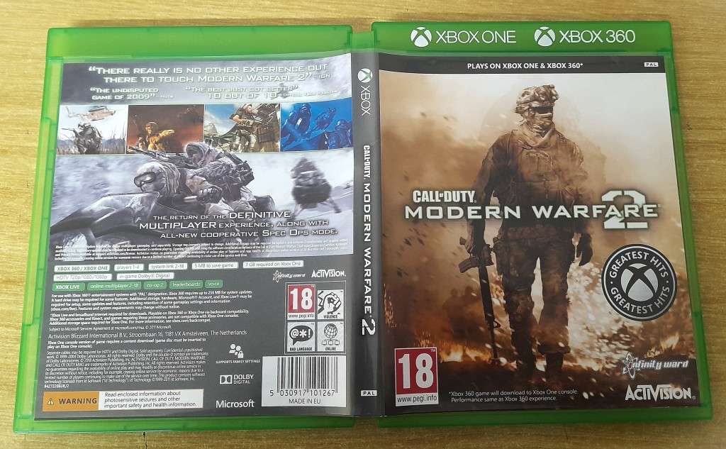Call of Duty Modern Warfare 2 MW2 Xbox One & Xbox 360  -  Great condition !!  -  Version Super Rare
