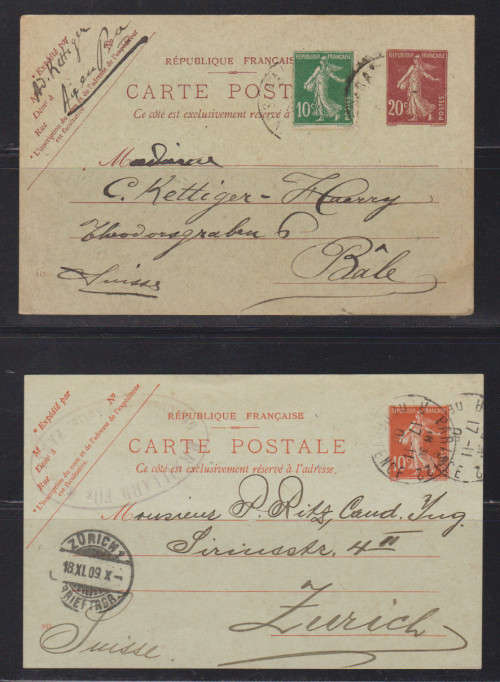 France Post Cards 1909 and 1923