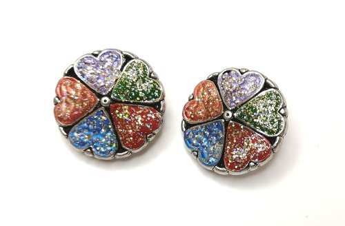 Clip on handpainted women's earrings