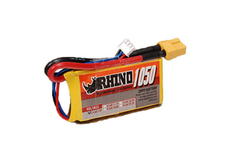 1050mAh 20C   2cell Rhino Lipo Battery Pack