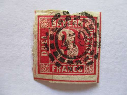 BAVARIA 1862 3kr Rose (colours changed)
