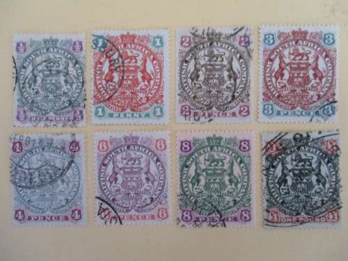 BSAC 1897 SACC 58-65 USED 1POUND REPAIR CORNER AND PERFIN AS SHOWN