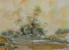Nick Stobart...The Pond.....in watercoulors......250 x 350 mm
