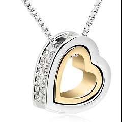 Double Heart Pendant Made With Swarovski Elements - STYLISH DESIGN!