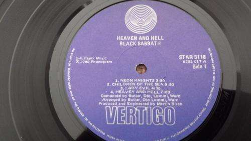Black Sabbath - Heaven and Hell - vinyl record - Vertigo records - 1980 - VG