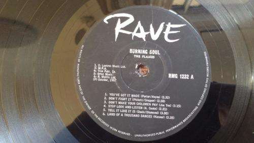 The Flames - Burning Soul - Vinyl LP record - RAVE records - 1967